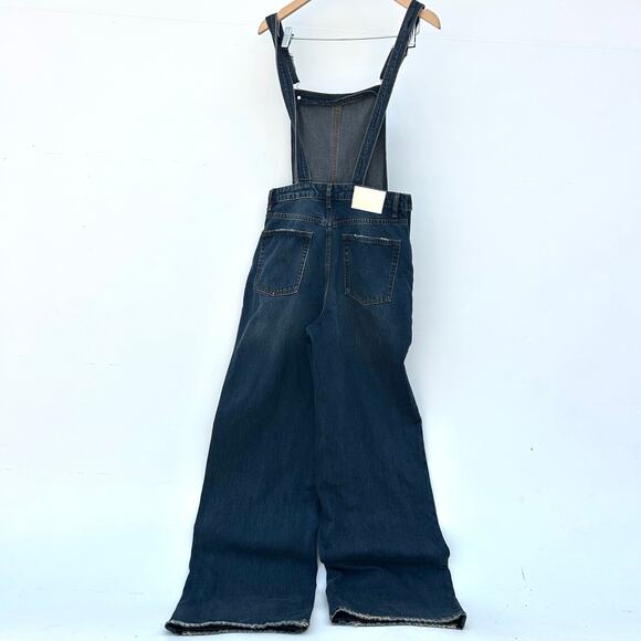 New GRLFRND Sadie Wide Leg Dark Goleta Wash Overalls Jean Denim Size 27 - Picture 3 of 12